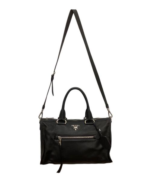 PRADA（プラダ）PRADA (プラダ) ハンドバッグ/ヴィッテロダイノ/2WAYハンドバッグ ブラックの古着・服飾アイテム