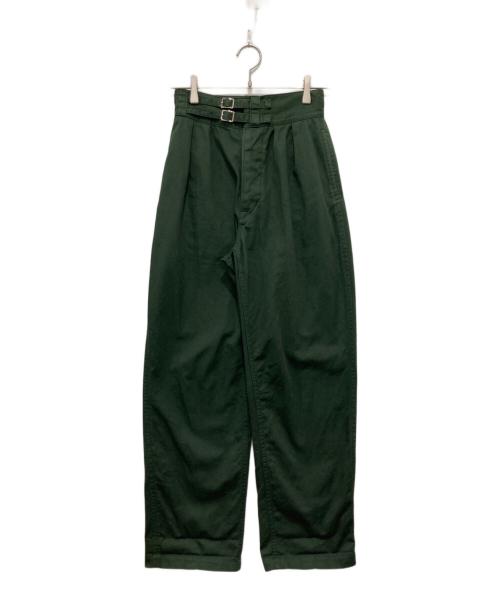 leno（リノ）leno (リノ) DOUBLE BELTED GURKHA TROUSERS グリーン サイズ:1の古着・服飾アイテム