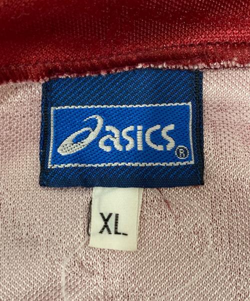 asics（アシックス）asics (アシックス) レースアップゲームシャツ/イタリア製 レッド サイズ:XLの古着・服飾アイテム