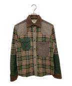 eYe COMME des GARCONS JUNYAWATANABE MAN×PENDLETONアイ コム デ ギャルソン ジュンヤ ワタナベ マン×ペンドルトン）の古着「フランネル切替シャツ/13AW/AD2013」｜ブラウン