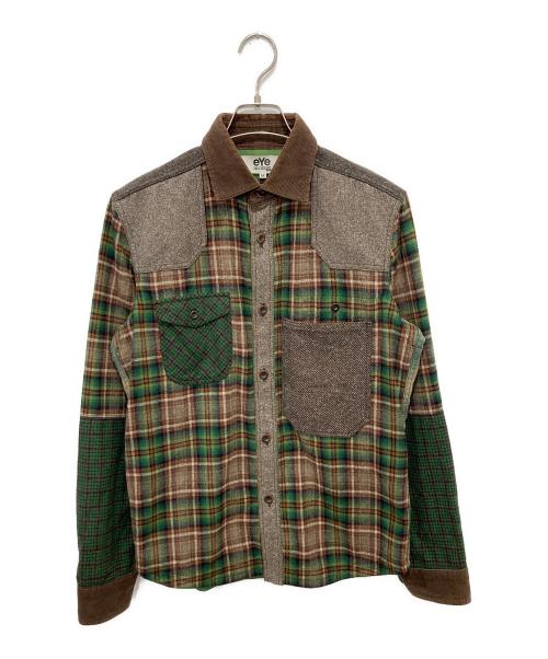 eYe COMME des GARCONS JUNYAWATANABE MAN（アイ コム デ ギャルソン ジュンヤ ワタナベ マン）eYe COMME des GARCONS JUNYAWATANABE MAN PENDLETON (ペンドルトン) フランネル切替シャツ/13AW/AD2013 ブラウン サイズ:Mの古着・服飾アイテム