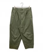 COMME des GARCONS HOMMEコムデギャルソン オム）の古着「綿チノクロス製品加工パンツ/AD2021」｜オリーブ