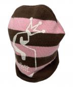 stussyステューシー）の古着「ニットキャップ」｜ブラウン×ピンク