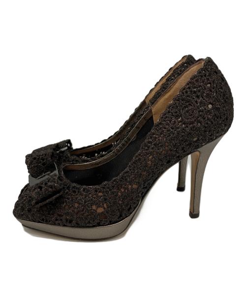 Salvatore Ferragamo（サルヴァトーレ フェラガモ）Salvatore Ferragamo (サルヴァトーレ フェラガモ) BONITA/ハイヒールパンプス ブラウン サイズ:5Cの古着・服飾アイテム