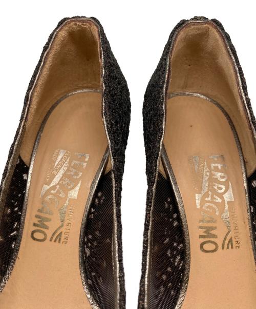 Salvatore Ferragamo（サルヴァトーレ フェラガモ）Salvatore Ferragamo (サルヴァトーレ フェラガモ) BONITA/ハイヒールパンプス ブラウン サイズ:5Cの古着・服飾アイテム