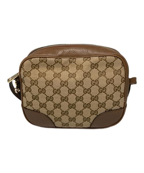 GUCCI（グッチ）GUCCI (グッチ) ショルダーバッグ/GGキャンバス  ベージュ×ブラウンの古着・服飾アイテム