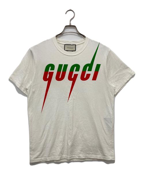GUCCI（グッチ）GUCCI (グッチ) ブレードプリントTシャツ ホワイト サイズ:XSの古着・服飾アイテム