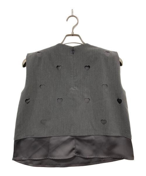 Ameri（アメリ）AMERI (アメリ) DOUBLE HEAT CUT HEART TOP グレー サイズ:FREEの古着・服飾アイテム