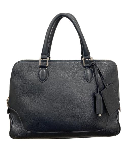 PELLE MORBIDA（ペッレモルビダ）PELLE MORBIDA (ペッレモルビダ) レザーハンドバッグ ネイビーの古着・服飾アイテム