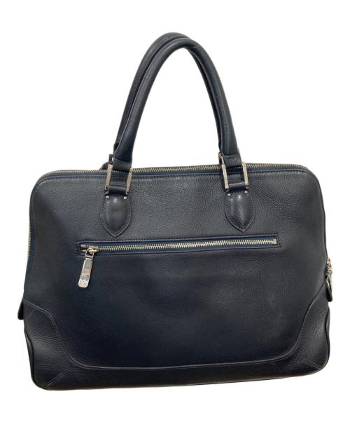 PELLE MORBIDA（ペッレモルビダ）PELLE MORBIDA (ペッレモルビダ) レザーハンドバッグ ネイビーの古着・服飾アイテム