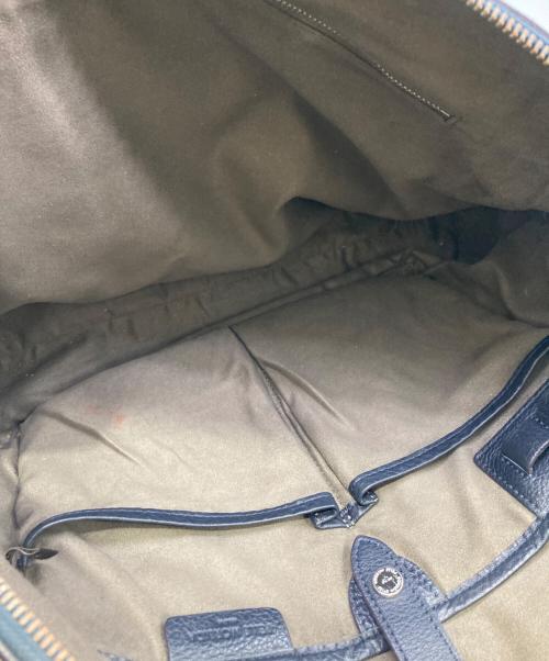 PELLE MORBIDA（ペッレモルビダ）PELLE MORBIDA (ペッレモルビダ) レザーハンドバッグ ネイビーの古着・服飾アイテム