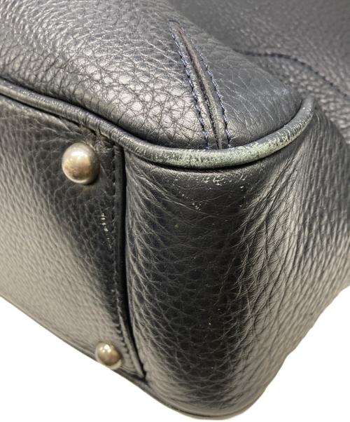 PELLE MORBIDA（ペッレモルビダ）PELLE MORBIDA (ペッレモルビダ) レザーハンドバッグ ネイビーの古着・服飾アイテム