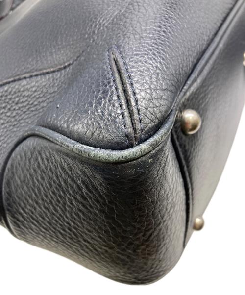 PELLE MORBIDA（ペッレモルビダ）PELLE MORBIDA (ペッレモルビダ) レザーハンドバッグ ネイビーの古着・服飾アイテム