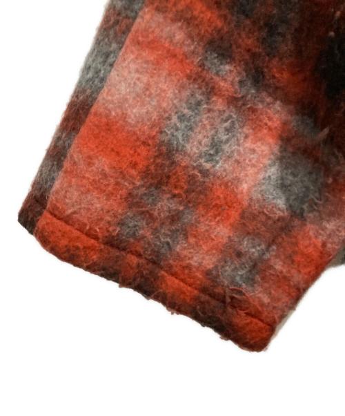 BEAMS BOY（ビームスボーイ）BEAMS BOY (ビームスボーイ) スライバー タータンチェック ノーカラーコート レッド サイズ:不明の古着・服飾アイテム