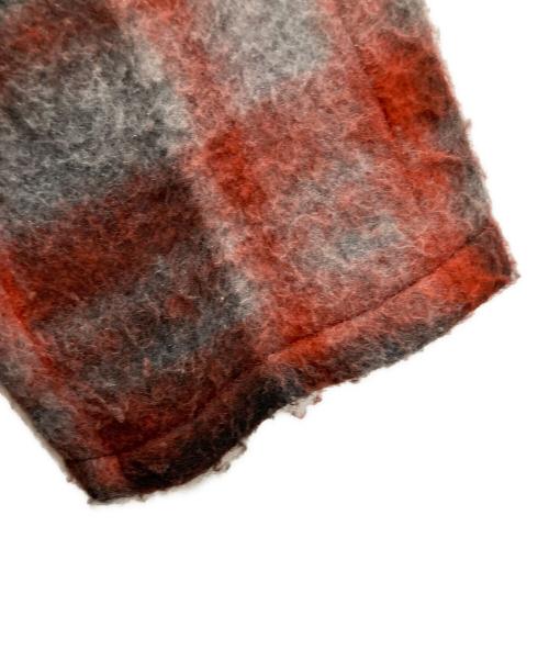 BEAMS BOY（ビームスボーイ）BEAMS BOY (ビームスボーイ) スライバー タータンチェック ノーカラーコート レッド サイズ:不明の古着・服飾アイテム