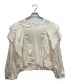 Nobleノーブル）の古着「シボサテンレイヤースリーブブラウス」｜アイボリー