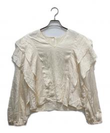 Noble（ノーブル）の古着「シボサテンレイヤースリーブブラウス」｜アイボリー