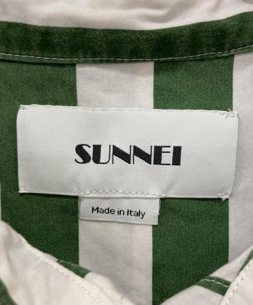 SUNNEI（スンネイ）SUNNEI (スンネイ) ストライプシャツ グリーン×ホワイト サイズ:Sの古着・服飾アイテム