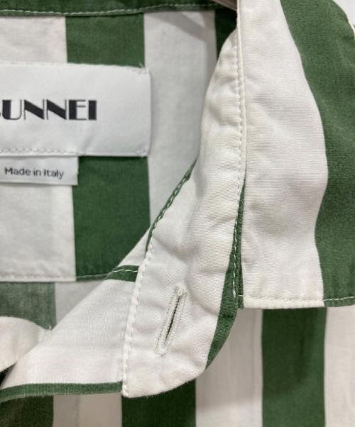 SUNNEI（スンネイ）SUNNEI (スンネイ) ストライプシャツ グリーン×ホワイト サイズ:Sの古着・服飾アイテム