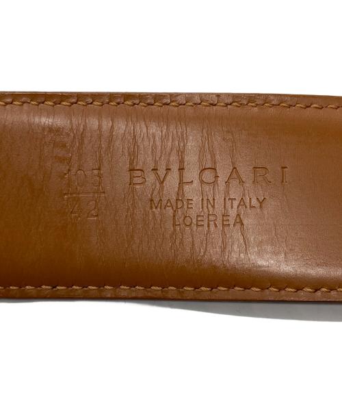 BVLGARI（ブルガリ）BVLGARI (ブルガリ) ラウンドロゴバックルレザーベルト ブラウンの古着・服飾アイテム