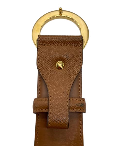 BVLGARI（ブルガリ）BVLGARI (ブルガリ) ラウンドロゴバックルレザーベルト ブラウンの古着・服飾アイテム