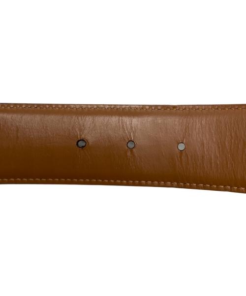 BVLGARI（ブルガリ）BVLGARI (ブルガリ) ラウンドロゴバックルレザーベルト ブラウンの古着・服飾アイテム