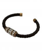 MONTBLANCモンブラン）の古着「レザースティールブレスレット」｜ブラウン