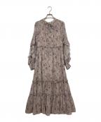 Apuweiser-richeアプワイザーリッシェ）の古着「ニュアンスフラワープリントワンピース」｜ベージュ