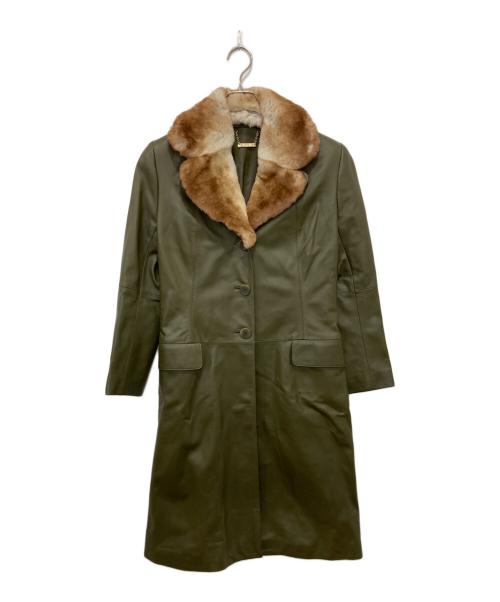 LOEWE（ロエベ）LOEWE (ロエベ) ラムレザーコート グリーン サイズ:40の古着・服飾アイテム