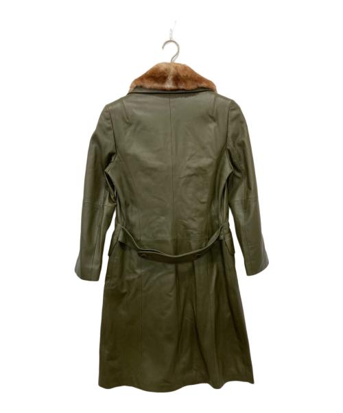 LOEWE（ロエベ）LOEWE (ロエベ) ラムレザーコート グリーン サイズ:40の古着・服飾アイテム