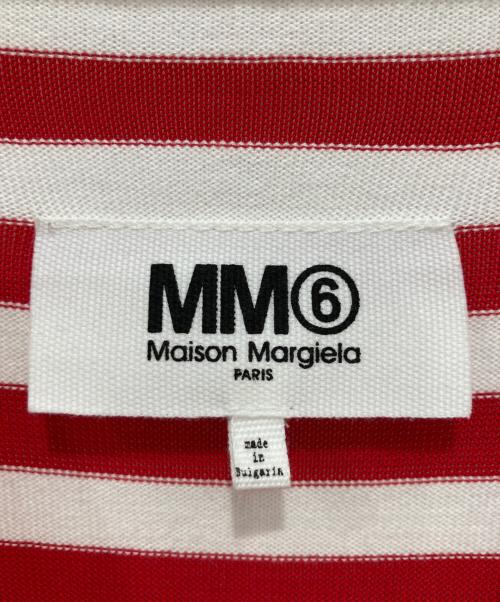 MM6 Maison Margiela（エムエムシックスメゾンマルジェラ）MM6 Maison Margiela (エムエムシックスメゾンマルジェラ) 変形 アシンメトリーニット ホワイト×レッド サイズ:Sの古着・服飾アイテム