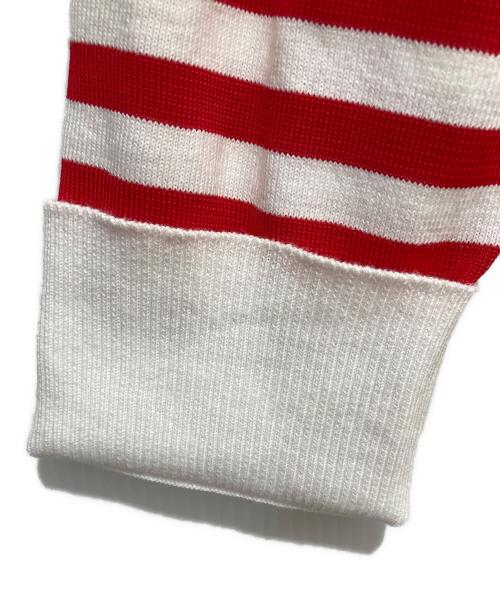 MM6 Maison Margiela（エムエムシックスメゾンマルジェラ）MM6 Maison Margiela (エムエムシックスメゾンマルジェラ) 変形 アシンメトリーニット ホワイト×レッド サイズ:Sの古着・服飾アイテム