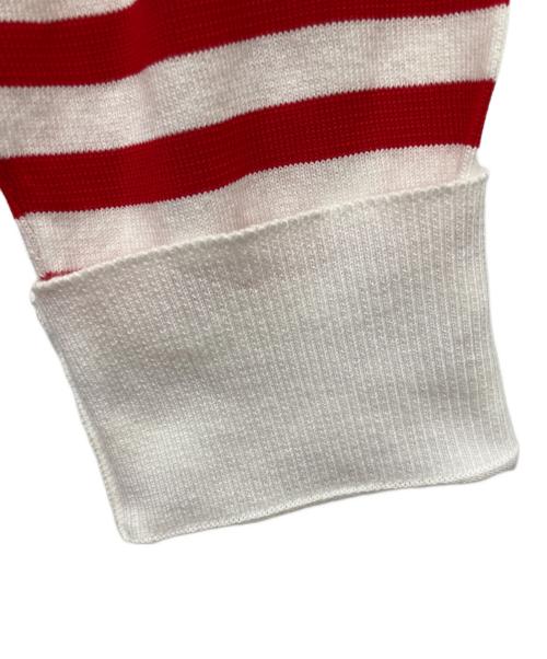 MM6 Maison Margiela（エムエムシックスメゾンマルジェラ）MM6 Maison Margiela (エムエムシックスメゾンマルジェラ) 変形 アシンメトリーニット ホワイト×レッド サイズ:Sの古着・服飾アイテム