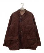 ULTERIORアルテリア）の古着「コットンベビー アルパカ ツイードスタンドカラー ジャケット」｜ブラウン