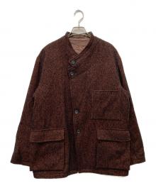 ULTERIOR（アルテリア）の古着「コットンベビー アルパカ ツイードスタンドカラー ジャケット」｜ブラウン