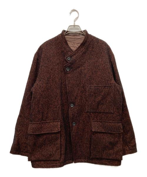 ULTERIOR（アルテリア）ULTERIOR (アルテリア) コットンベビー アルパカ ツイードスタンドカラー ジャケット ブラウン サイズ:3の古着・服飾アイテム
