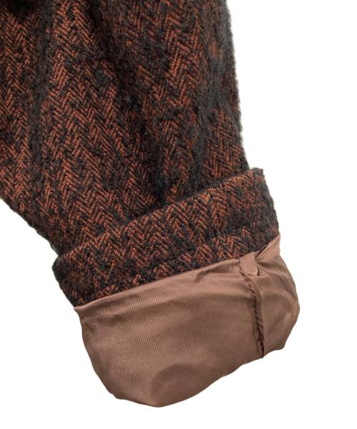 ULTERIOR（アルテリア）ULTERIOR (アルテリア) コットンベビー アルパカ ツイードスタンドカラー ジャケット ブラウン サイズ:3の古着・服飾アイテム