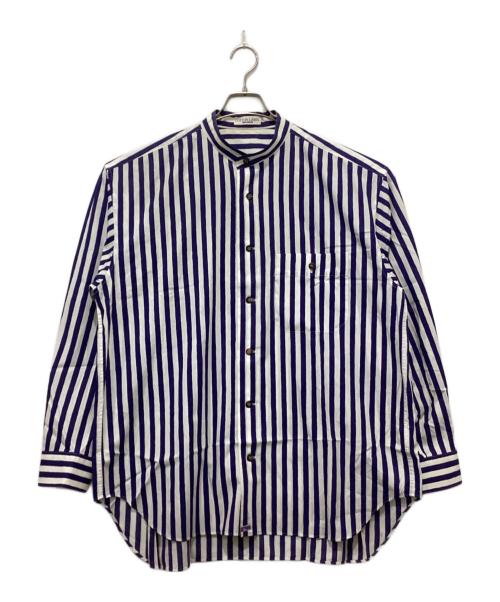 ISSEY MIYAKE（イッセイミヤケ）ISSEY MIYAKE (イッセイミヤケ) ストライプシャツ ブルー×ホワイト サイズ:3の古着・服飾アイテム