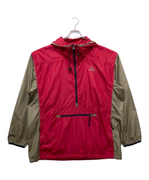 NIKE ACG（ナイキエーシージー）NIKE ACG (ナイキエージーシー) アノラックパーカー/90’ｓ ベージュ×レッド サイズ:Lの古着・服飾アイテム