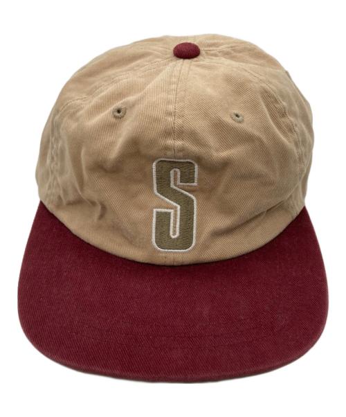stussy（ステューシー）stussy (ステューシー) キャップ レッド×ベージュの古着・服飾アイテム