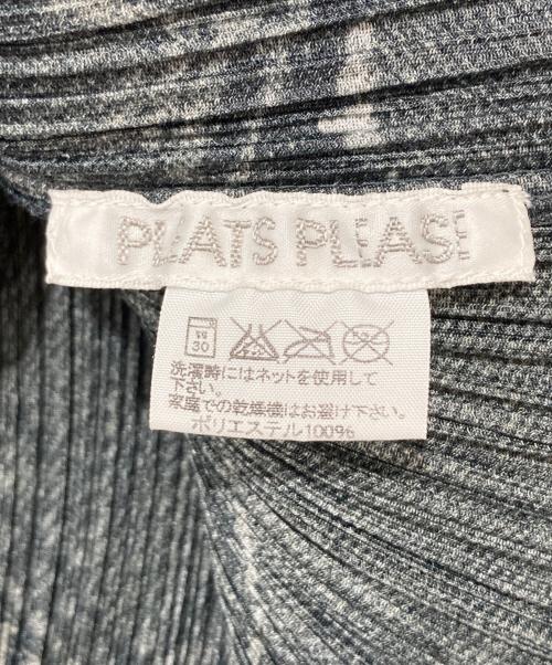 PLEATS PLEASE（プリーツプリーズ）PLEATS PLEASE (プリーツプリーズ) パッチデニム転写ハイネックノースリーブカットソー ブラック サイズ:3の古着・服飾アイテム