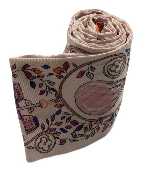 LOUIS VUITTON（ルイ ヴィトン）LOUIS VUITTON (ルイ ヴィトン) バンドー ツリー オブ ルイ スカーフ ピンク×オレンジの古着・服飾アイテム