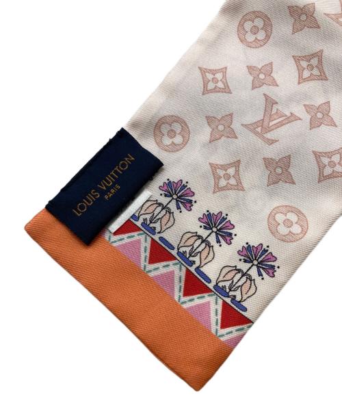 LOUIS VUITTON（ルイ ヴィトン）LOUIS VUITTON (ルイ ヴィトン) バンドー ツリー オブ ルイ スカーフ ピンク×オレンジの古着・服飾アイテム