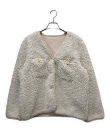 JOURNAL STANDARD relume（ジャーナルスタンダード レリューム）の古着「カーリーフェイクムートンVネックジャケット」｜アイボリー