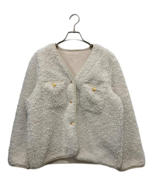 JOURNAL STANDARD relume（ジャーナルスタンダード レリューム）JOURNAL STANDARD relume (ジャーナルスタンダード レリューム) カーリーフェイクムートンVネックジャケット アイボリー サイズ:Freeの古着・服飾アイテム