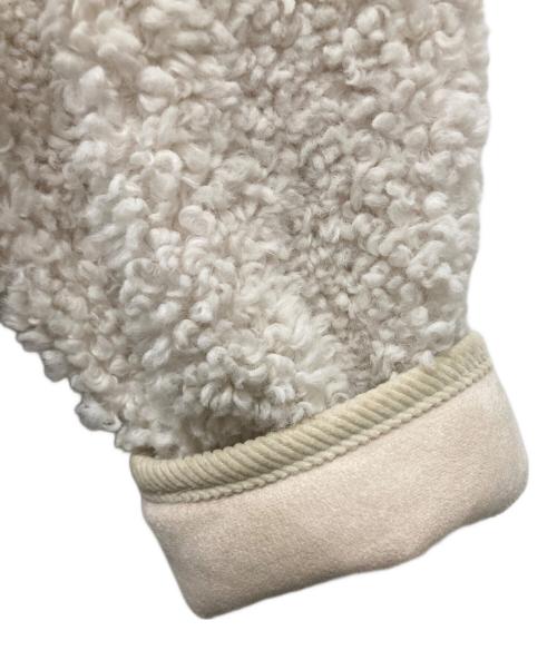 JOURNAL STANDARD relume（ジャーナルスタンダード レリューム）JOURNAL STANDARD relume (ジャーナルスタンダード レリューム) カーリーフェイクムートンVネックジャケット アイボリー サイズ:Freeの古着・服飾アイテム