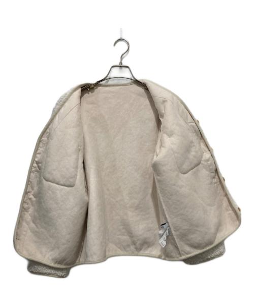 JOURNAL STANDARD relume（ジャーナルスタンダード レリューム）JOURNAL STANDARD relume (ジャーナルスタンダード レリューム) カーリーフェイクムートンVネックジャケット アイボリー サイズ:Freeの古着・服飾アイテム