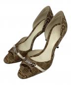 GUCCIグッチ）の古着「オープントゥーパンプス」｜ベージュ