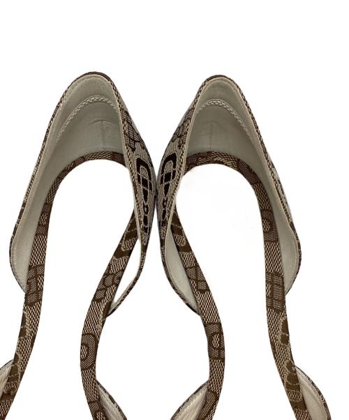 GUCCI（グッチ）GUCCI (グッチ) オープントゥーパンプス ベージュ サイズ:35 1/2の古着・服飾アイテム