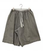 tricot COMME des GARCONSトリココムデギャルソン）の古着「ワイドハーフパンツ」｜グレー×シルバー